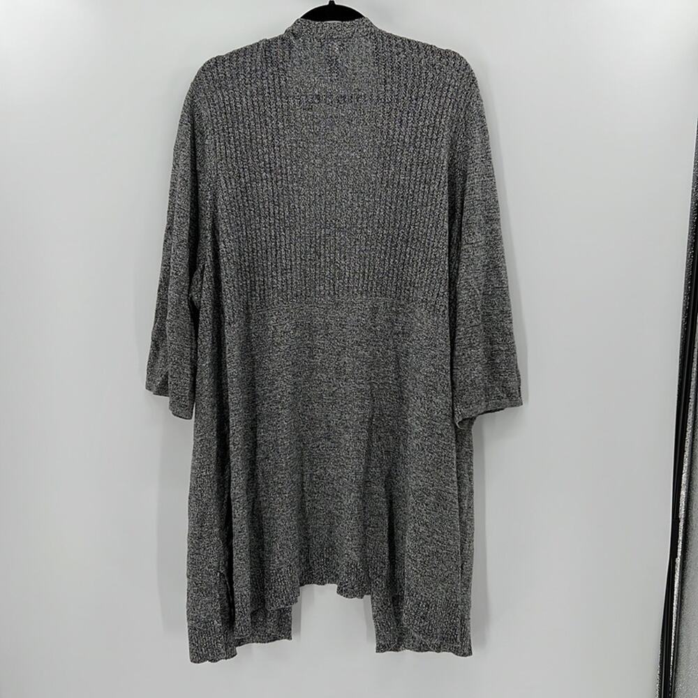 Catherines 3/4 Sleeve Cardigan - Heathered Black - 3X - Picture 5 of 6
